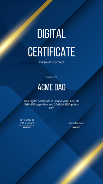 Digital Certificate Sample