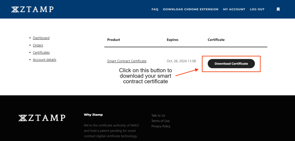 How to activate certificate - Step 3